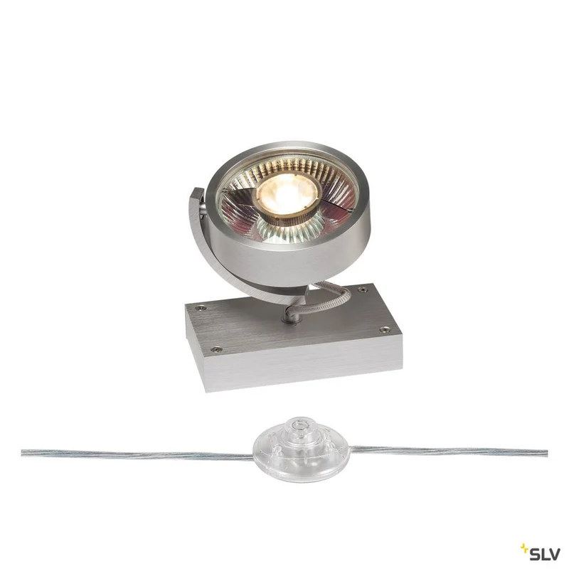 SLV KALU QPAR111 1 FLOOR, Bodenleuchte, silbergrau, max. 75W