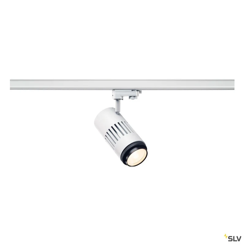 SLV STRUCTEC LED Zooming Lens Strahler für 3Phasen Hochvolt-Stromschiene, 3000K, weiss, 20-60°, inkl. 3 Phasen-Adapter