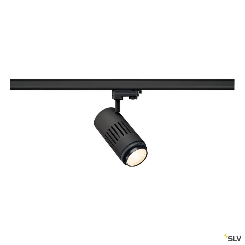 SLV STRUCTEC LED Zooming Lens Strahler für 3Phasen Hochvolt-Stromschiene, 3000K, schwarz, 20-60°, inkl. 3 Phasen-Adapter