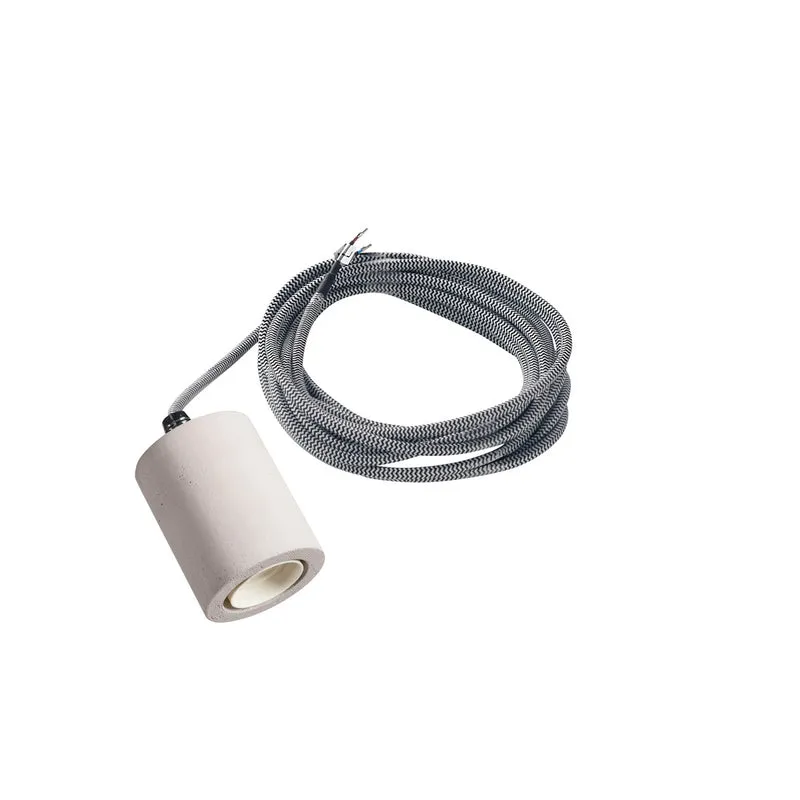 SLV FITU E27 Pendelleuchte, Beton, 5m Kabel mit offenem Kabelend, max. 60W