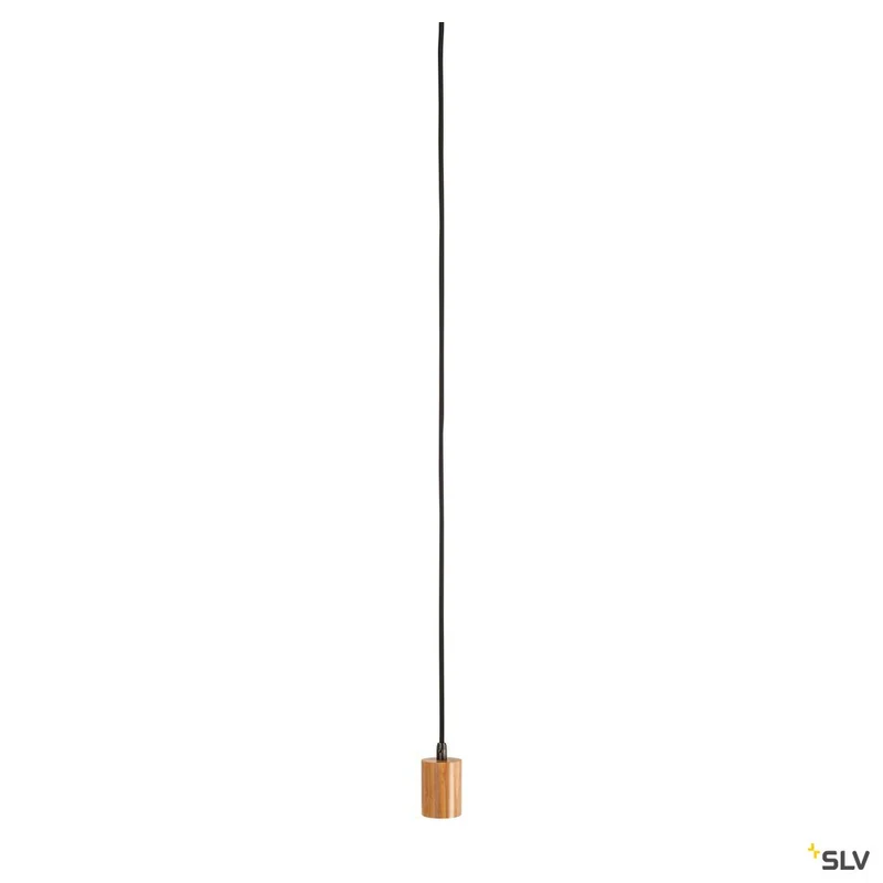 SLV FITU E27 Pendelleuchte, Bambus hell, 2,5m Kabel mit offenem Kabelende, max. 60W