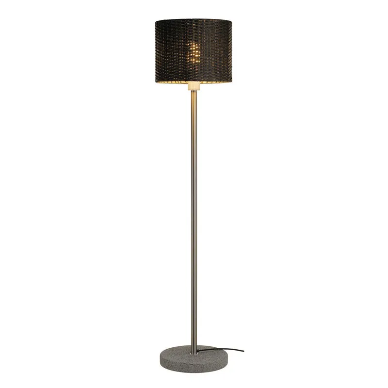 SLV ADEGAN MANILA SL Stehleuchte, PE Rattan anthrazit + SST 304 + Granit G654, E27, max. 24W