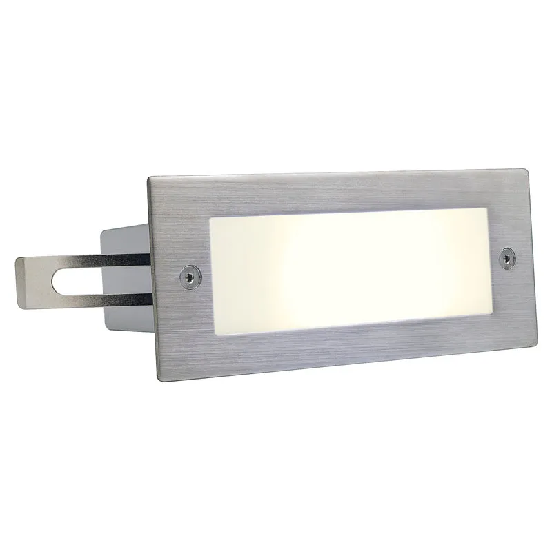 SLV BRICK LED 16 EDELSTAHL 304 Wandleuchte, gebürstet, 1W, warmweiss, IP44
