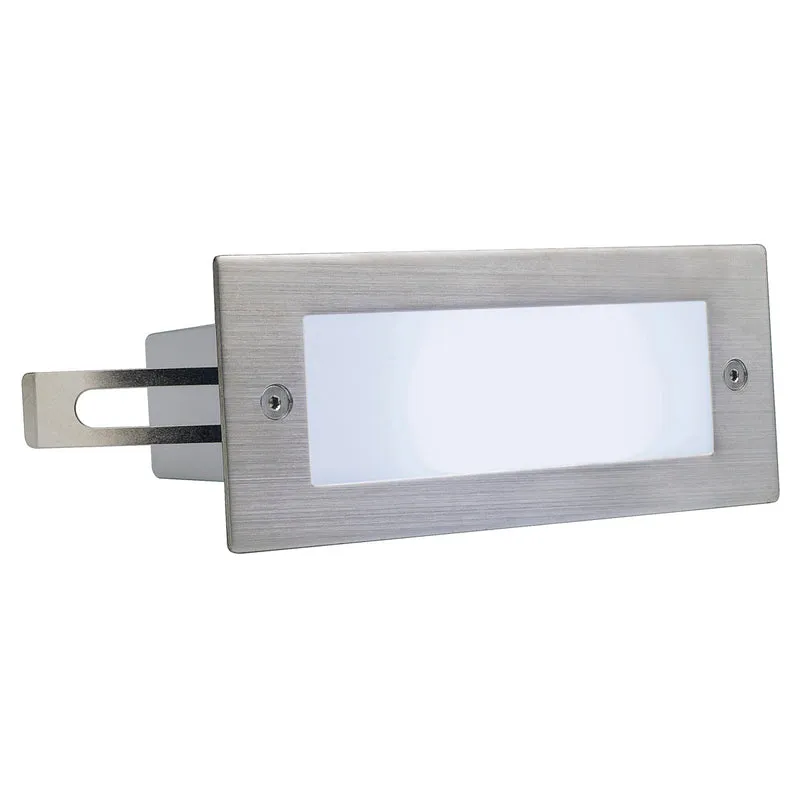 SLV BRICK LED 16 EDELSTAHL 304 Wandleuchte, gebürstet, 1W, weiss, IP44
