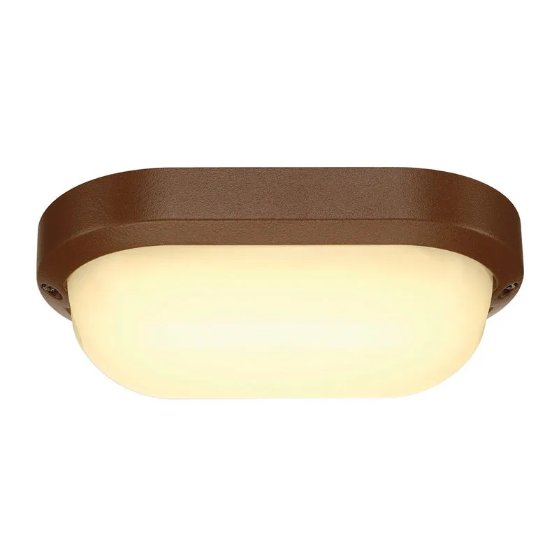 SLV TERANG 2 Wand- und Decken- leuchte, oval, rostfarben, 3000K, IP44
