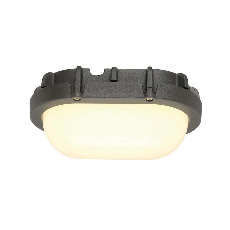 SLV TERANG Wand-und Deckenleuchte, oval, anthrazit, 8W LED, 3000K