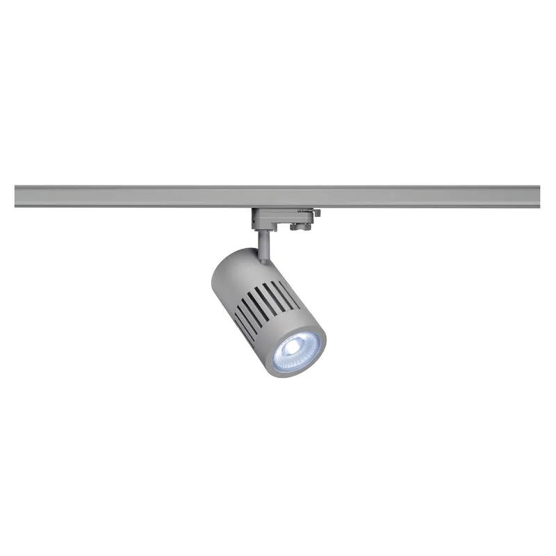 SLV STRUCTEC LED 30W, rund, silber, 4000K, 60°, inkl. 3P.-Adapter