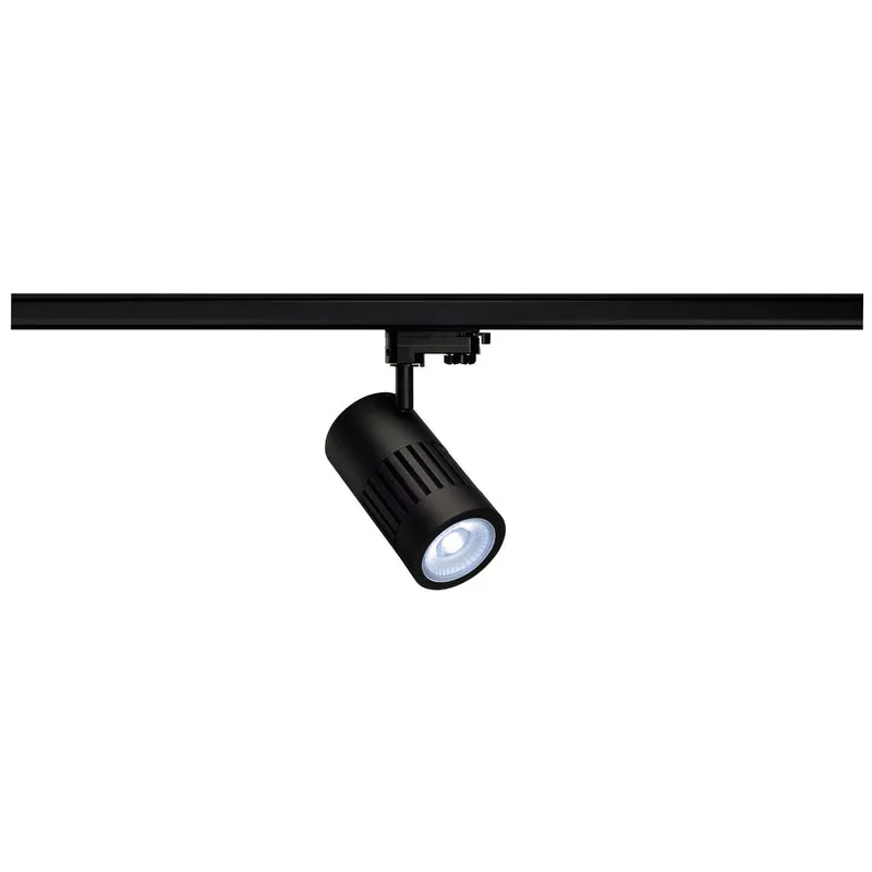 SLV STRUCTEC LED 30W, rund, schwarz, 4000K, 60°, inkl. 3P.-Adapter