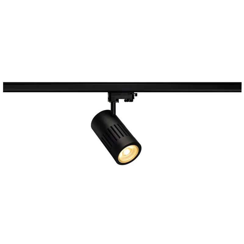 SLV STRUCTEC LED 24W, rund, schwarz, 3000K, 60°, inkl. 3P.-Adapter