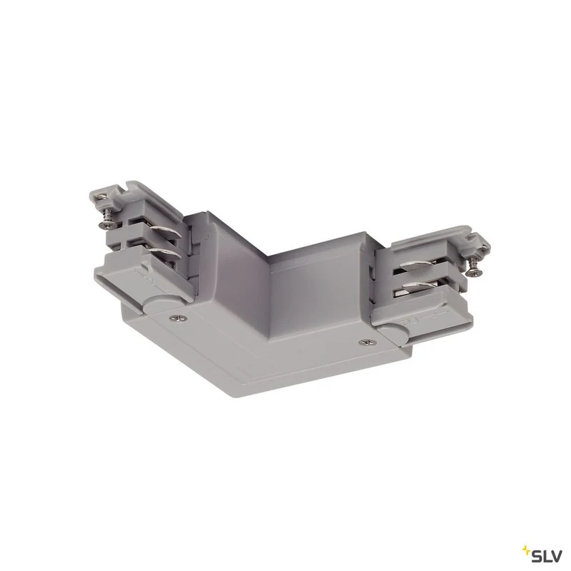 SLV L-Verbinder für S-TRACK 3P.- Schiene, Erde, R-Version, silbergrau