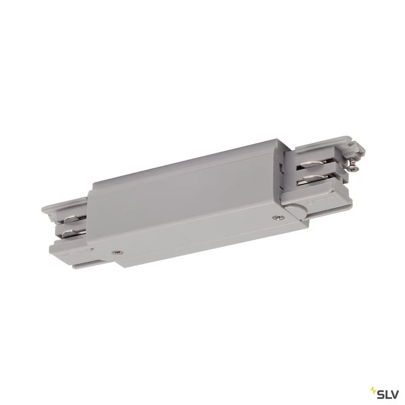 SLV Längsverbinder mit Einspeise- möglichkeit für S-TRACK 3P.- Schiene, silbergrau