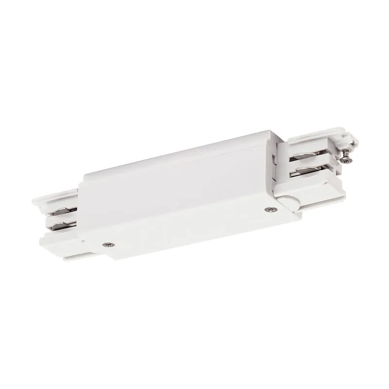 SLV Längsverbinder mit Einspeise- möglichkeit für S-TRACK 3P.- Schiene, weiss