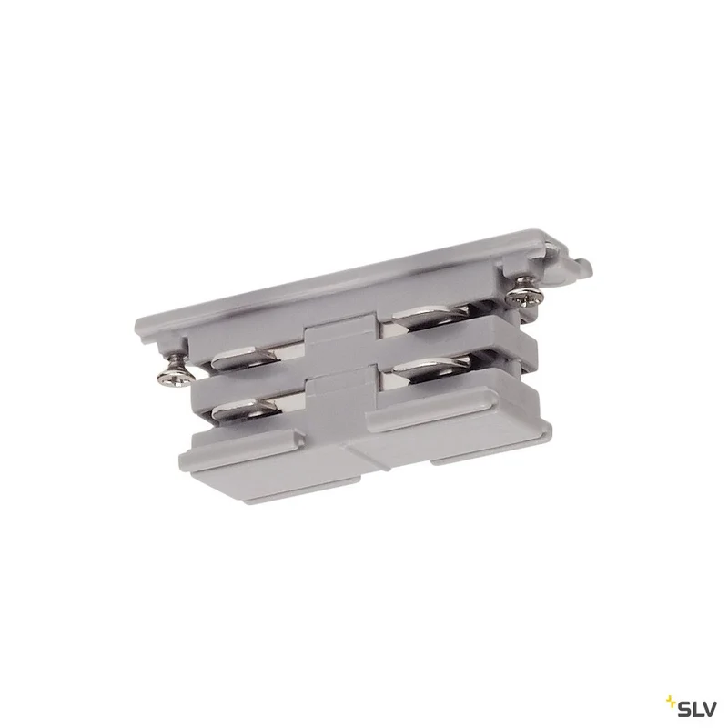 SLV Mini-Verbinder für S-TRACK 3P.-Schiene, elektrisch, silbergrau
