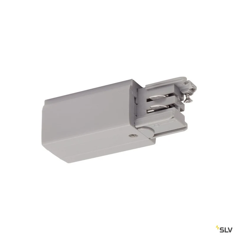 SLV Einspeiser für S-TRACK 3P.- Schiene, R-Version, silbergrau