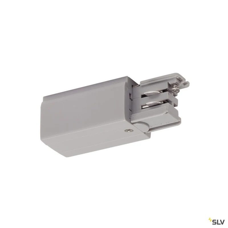 SLV Einspeiser für S-TRACK 3P.- Schiene, L-Version, silbergrau