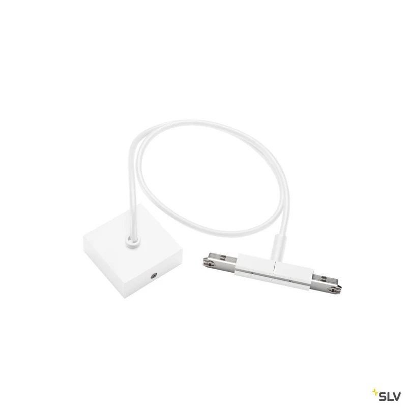 SLV MITTELEINSPEISER, für D-TRACK Hochvolt-Stromschiene 2Phasen, weiß, mit 2m Kabel und Gehäuse