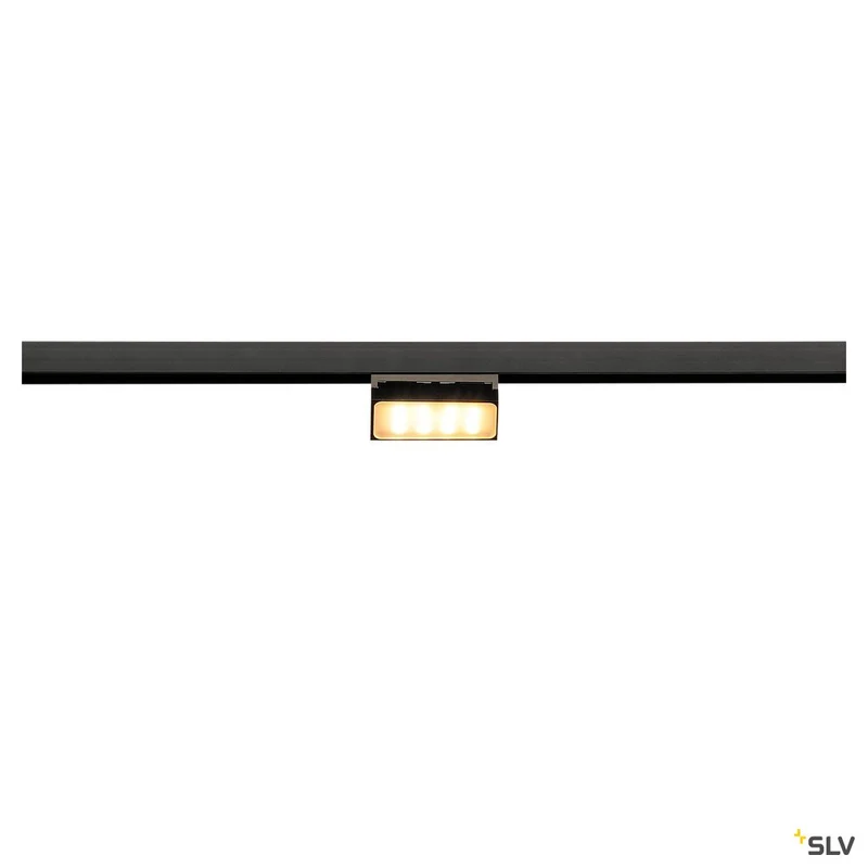 SLV M-TRACK, Adjustable Light für M-TRACK Niedervolt-Stromschiene Vitrinenschiene, schwarz, magnetisch, 4,8W