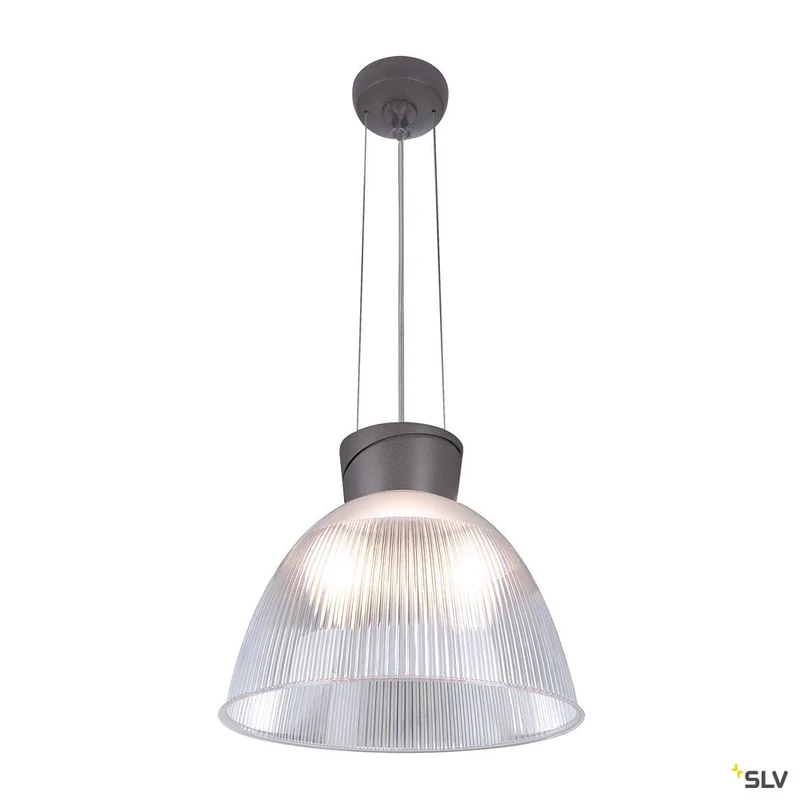 SLV PARA DOME 2 Pendelleuchte, transparent / anthrazit, E27, max. 150W