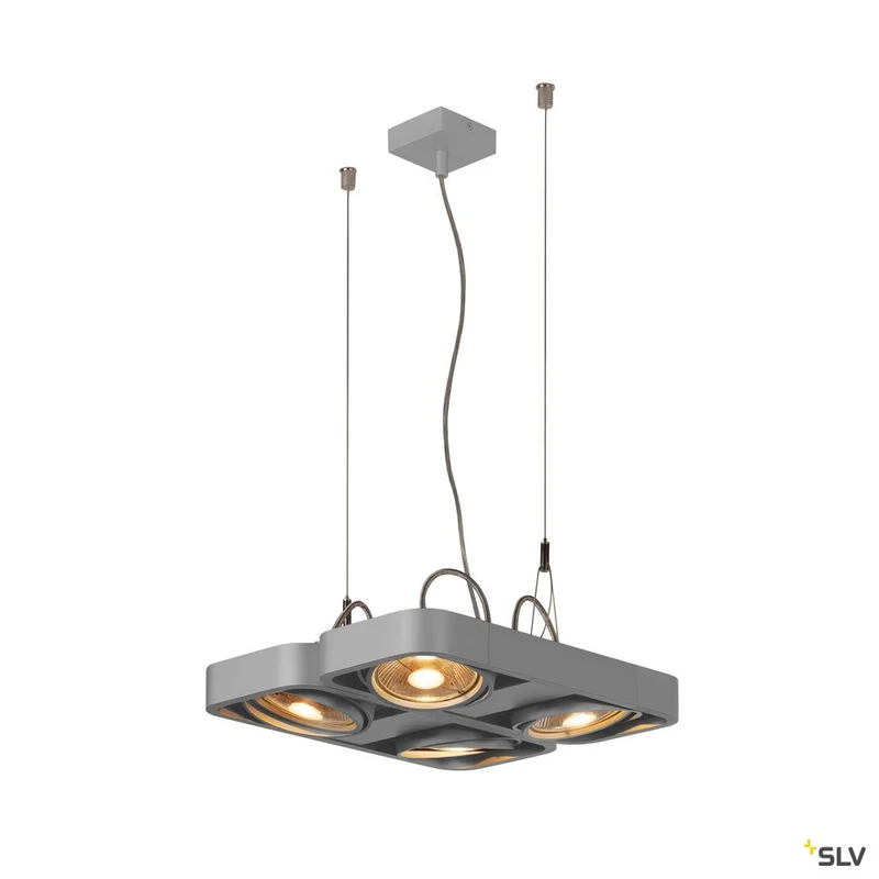 SLV AIXLIGHT R2 SQUARE LED GU10 111mm, Pendelleuchte, halbrund, silbergrau