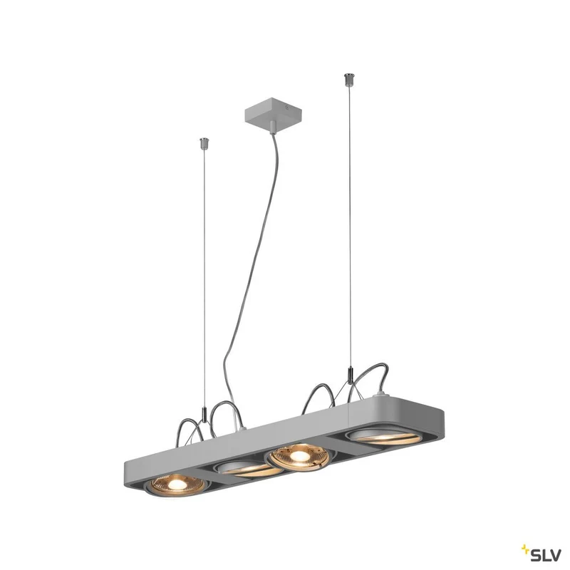SLV AIXLIGHT R2 LONG GU10 111mm, Pendelleuchte, halbrund, silbergrau