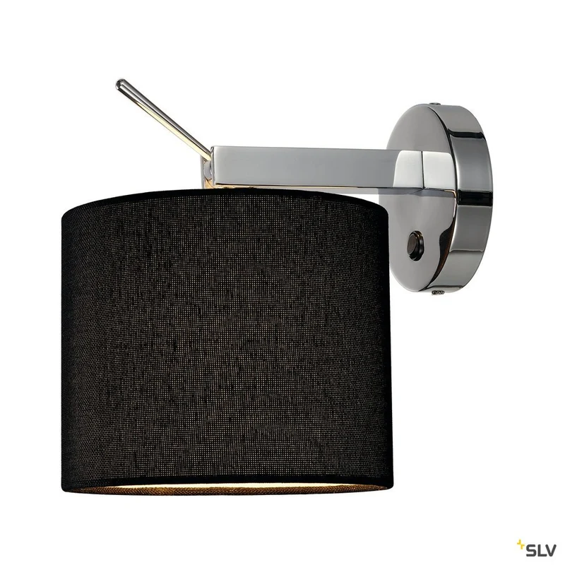 SLV TENORA Wandleuchte, WL-1, schwarz, E27 max. 60W