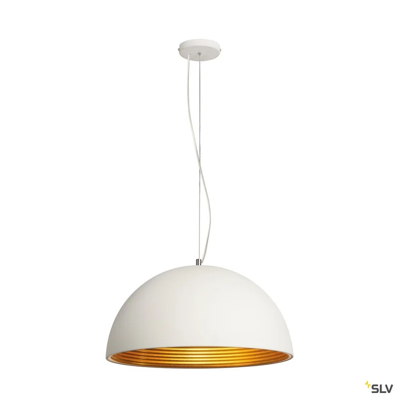 SLV FORCHINI M Pendelleuchte, PD-1, 50cm, rund, weiss/gold, E27, max. 40W