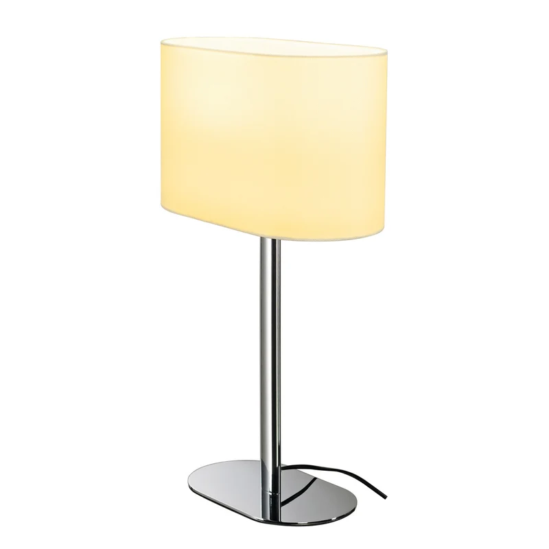 SLV SOPRANA OVAL Tischleuchte TL-1, weisses Textil, E27, max. 60W