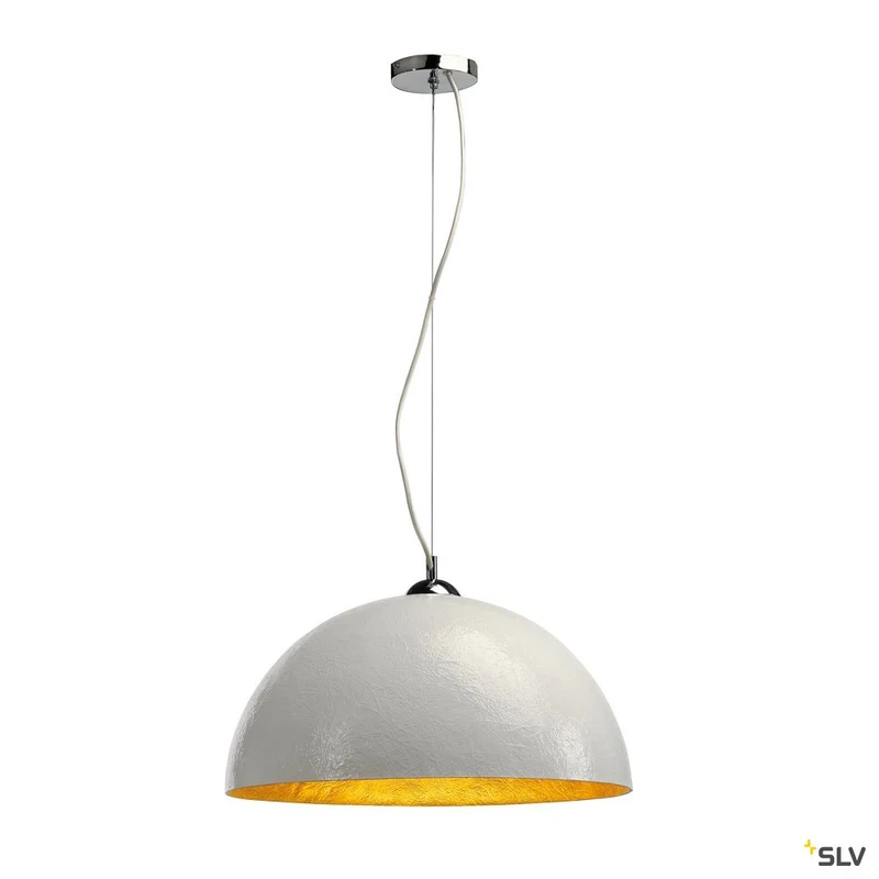 SLV FORCHINI Pendelleuchte, PD-1, rund, weiss/gold, E27, max. 40W