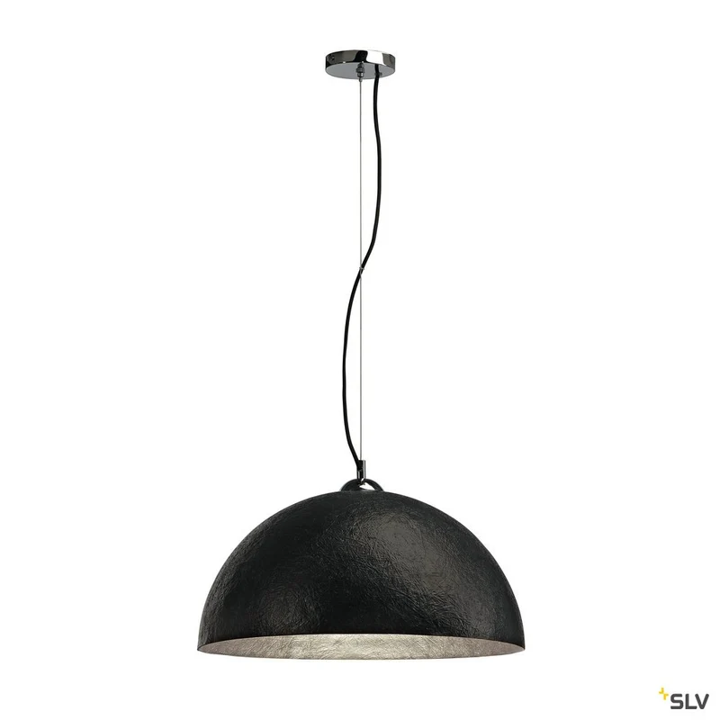 SLV FORCHINI Pendelleuchte, PD-1, rund, schwarz/silber, E27, max. 40W
