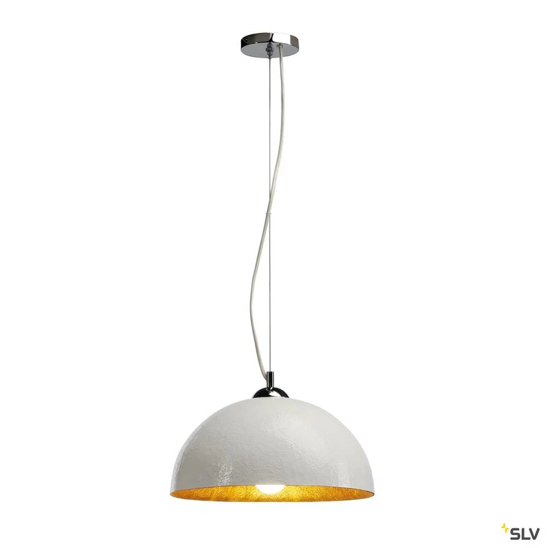 SLV FORCHINI Pendelleuchte, PD-2, rund, weiss/gold, E27, max. 40W