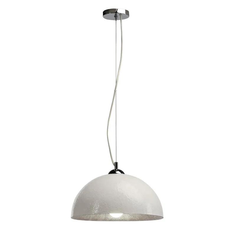 SLV FORCHINI Pendelleuchte, PD-2, rund, weiss/silber, E27, max. 40W