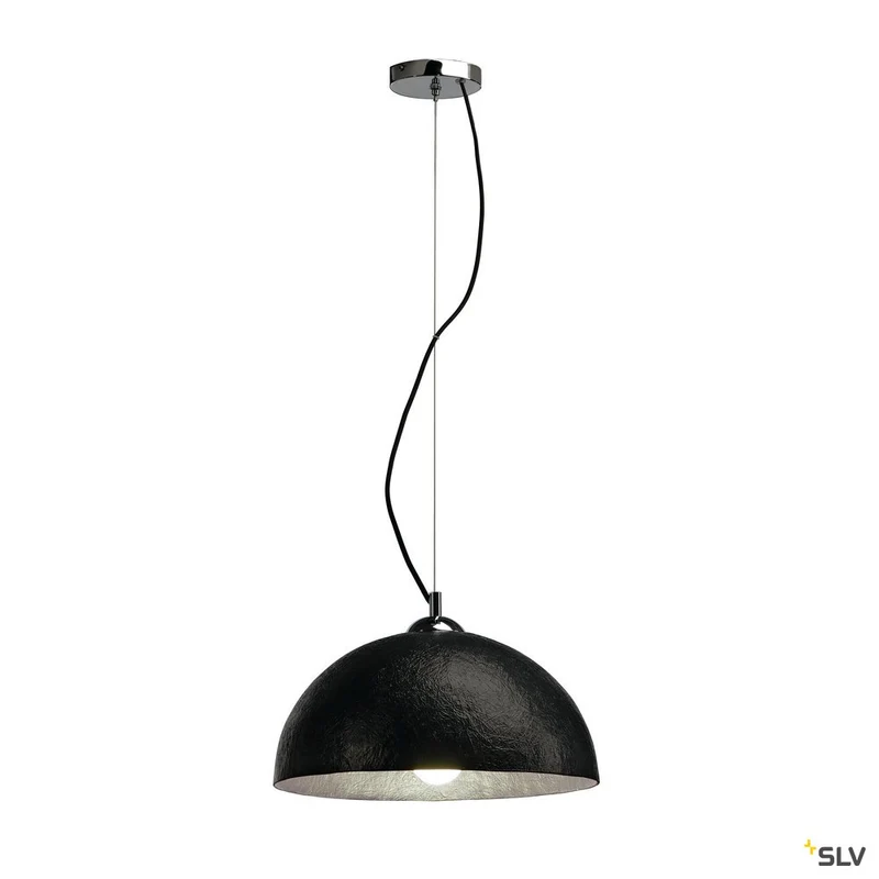 SLV FORCHINI Pendelleuchte, PD-2, rund, schwarz/silber, E27, max. 40W