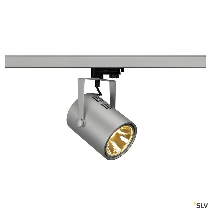 SLV EURO SPOT LED, 20W COB LED, silbergrau, 36°, 3000K, inkl. 3P.-Adapter