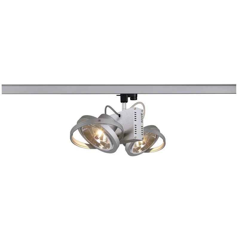 SLV TEC 2 QRB Spot, silbergrau, 2xG53, max. 50W, inkl. 3P.-Adapter