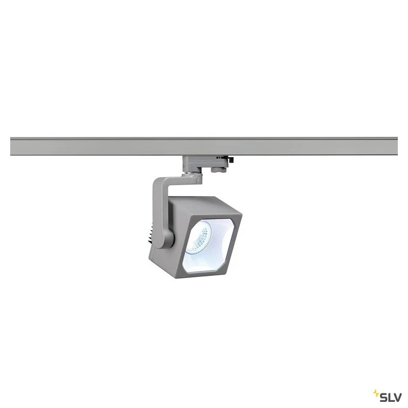 SLV EURO CUBE Spot, silbergrau, 60°, 4000K, CRI90, inkl. 3P.-Adapter