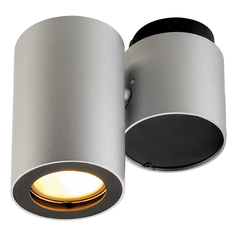 SLV ENOLA_B SPOT I Wand- und Deckenleuchte, silbergrau / schwarz, GU10, max. 50W