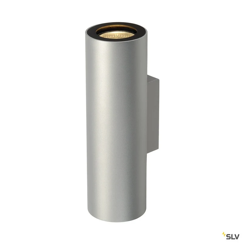 SLV ENOLA_B UP/DOWN Wandleuchte, silbergrau/schwarz, 2xGU10, max. 50W