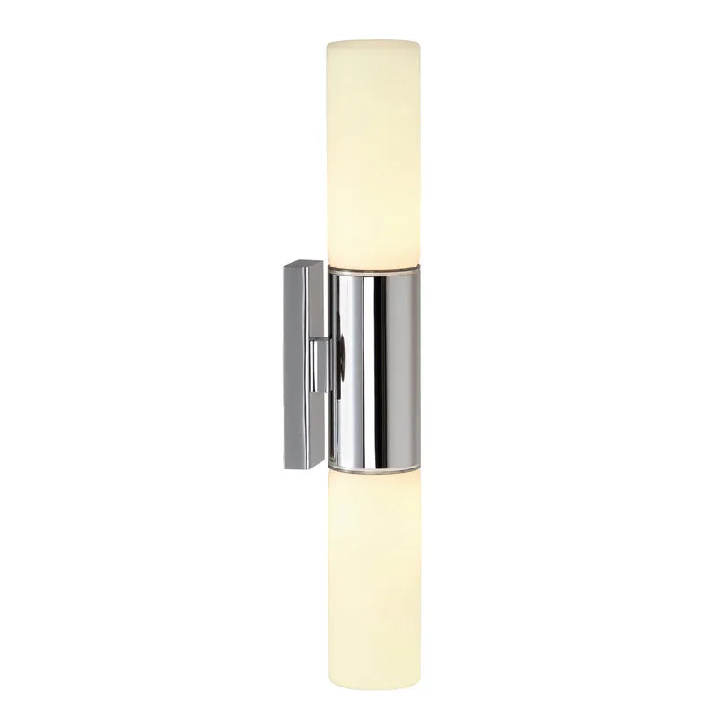 SLV DEVIN DOUBLE Wandleuchte, rund, chrom, satiniertes Glas, 2x E14 max. 2x11W, IP44
