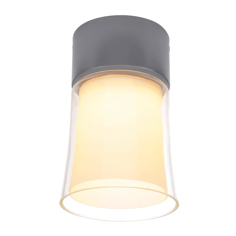 SLV DELWA GLASS Deckenleuchte, LED, mausgrau