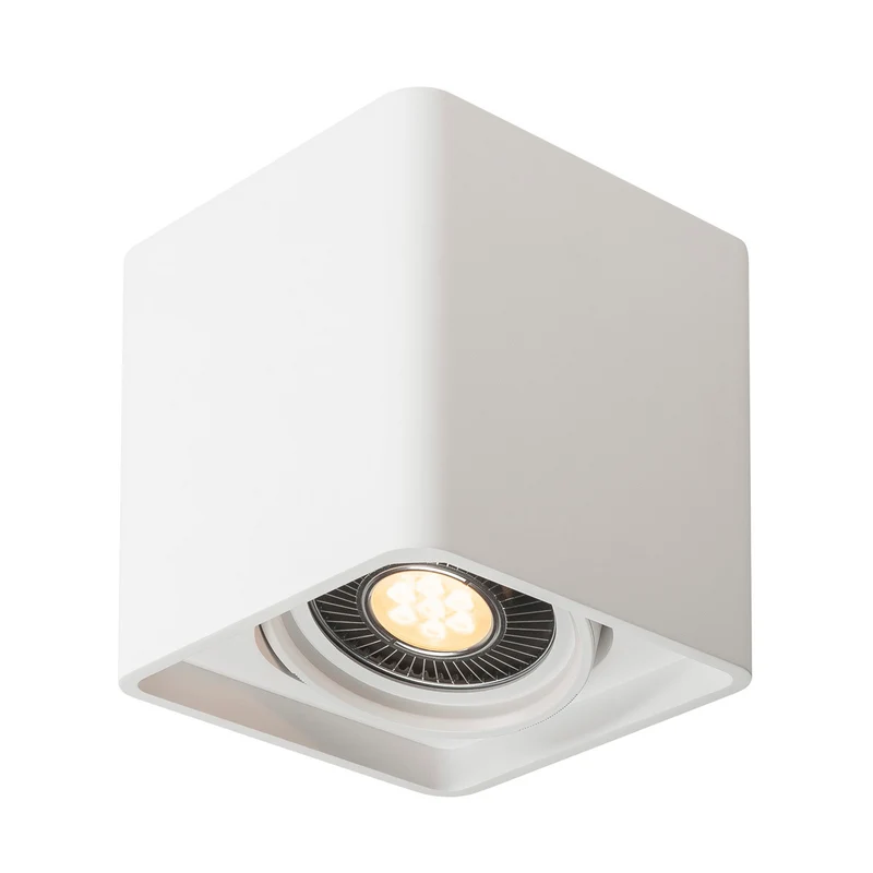 SLV PLASTRA, Deckenleuchte, einflammig, LED GU10 111mm, eckig, weißer Gips, L/B/H 18/18/19 cm
