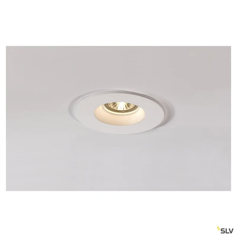 SLV PLASTRA Downlight, GU10, rund, weisser Gips