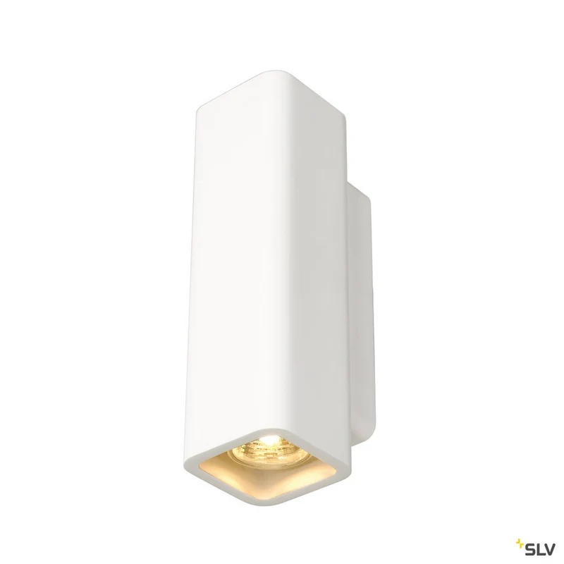 SLV PLASTRA Wandleuchte, WL-1, eckig, weisser Gips, 2xGU10, max.35W