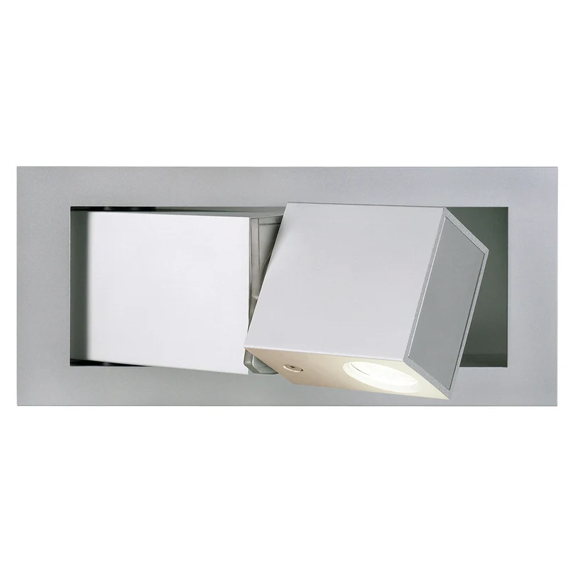 SLV BEDSIDE RECHTS Wandleuchte, silbergrau, 3W LED, 4000K, mit blauem Orientierungslicht