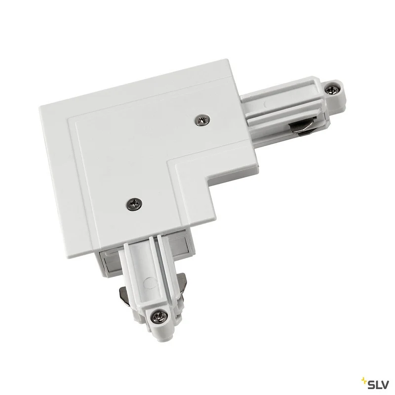 SLV Eckverbinder für 1-Phasen HV-Stromschiene, Einbauversion weiss, Erde aussen