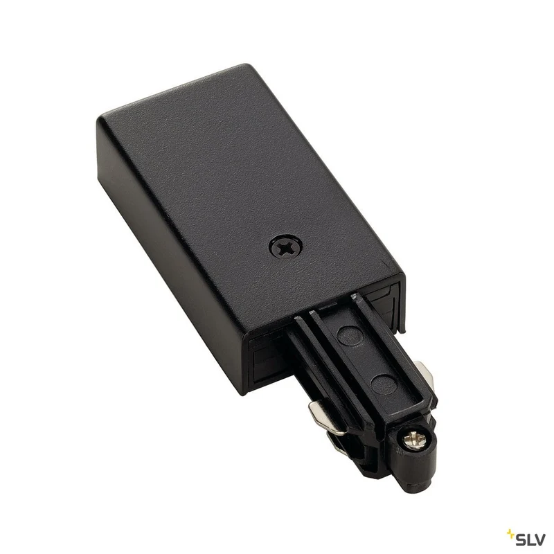 SLV Einspeiser für 1-Phasen HV-Stromschiene, Aufbauversion schwarz, Erde links