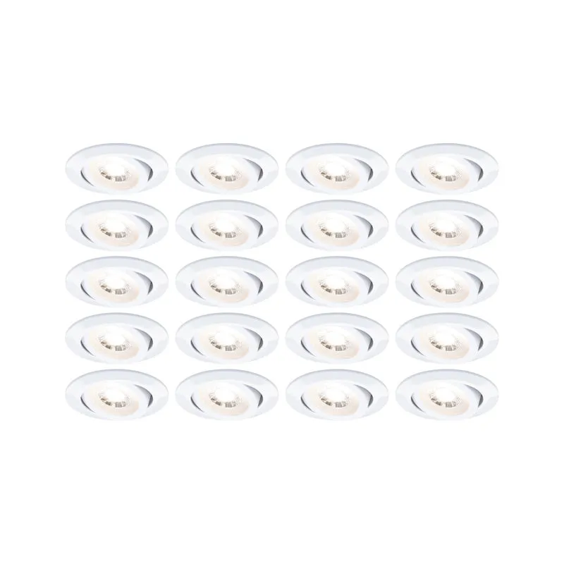 Paulmann LED Einbauleuchte 20er-Set schwenkbar rund 82mm 70° 20x4,8W 20x450lm 230V 3000K Weiß