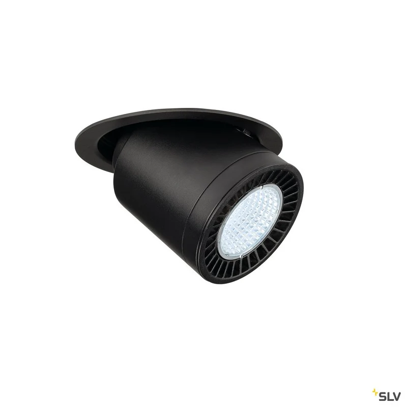 SLV SUPROS MOVE Deckeneinbau- leuchte, rund, schwarz, 4000lm 4000K, SLM LED, 60° Reflektor