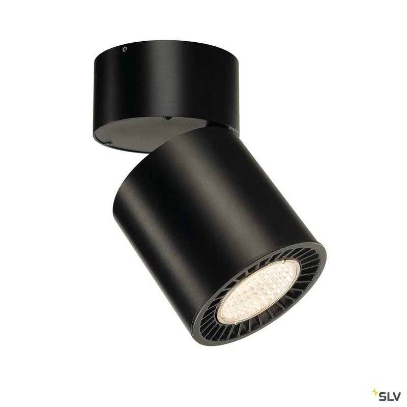 SLV SUPROS CL Deckenleuchte, rund, schwarz, 4000lm, 3000K, SLM LED, 60° Reflektor