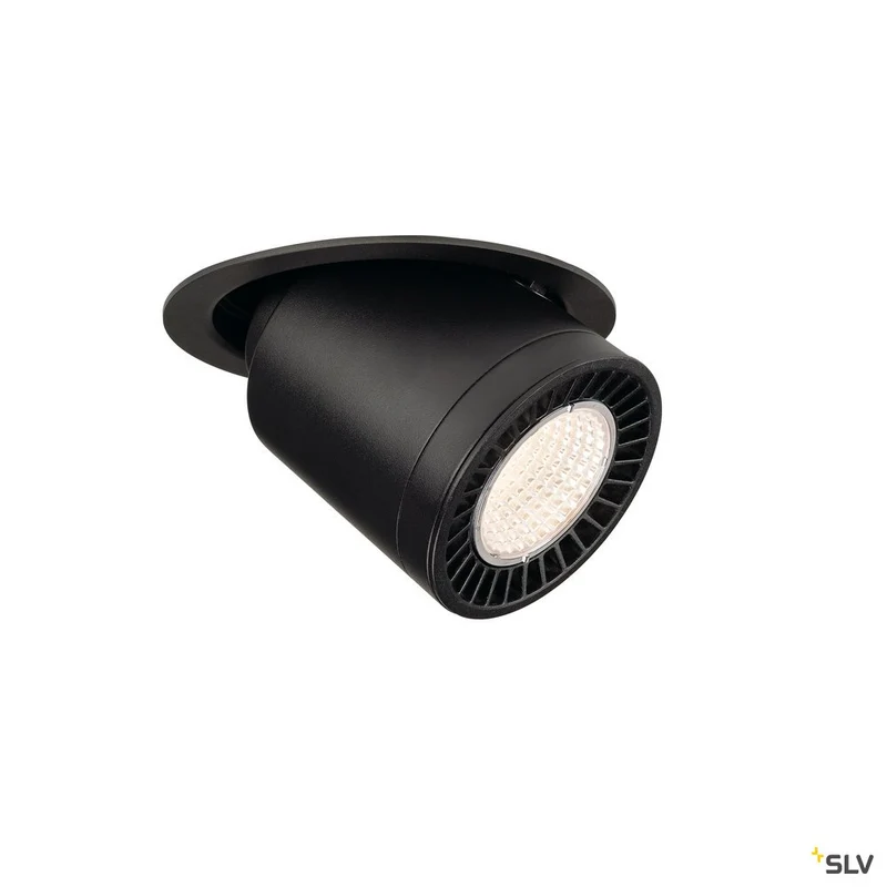 SLV SUPROS MOVE Deckeneinbau- leuchte, rund, schwarz, 4000lm 3000K, SLM LED, 60° Reflektor