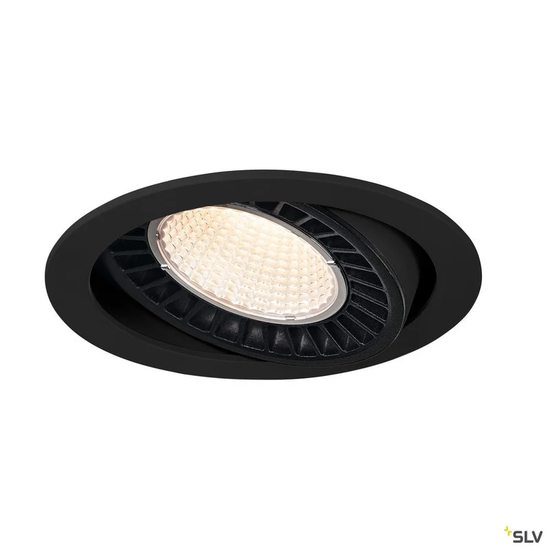SLV SUPROS DL Deckeneinbauleuchte, rund, schwarz, 4000lm, 3000K, SLM LED, 60° Reflektor